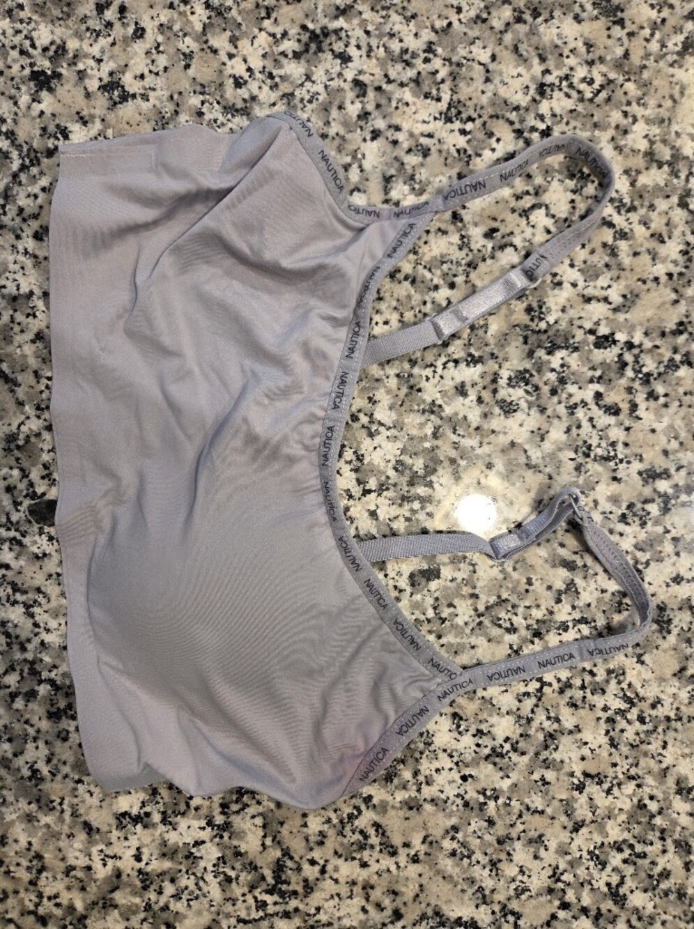 Nautica Pale Gray Seamless Bralette with Logo Trim
